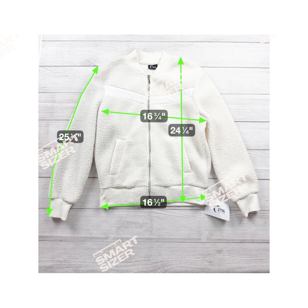 NWT Zyia Active White Flying V Fleece Jacket XS - Picture 8 of 8